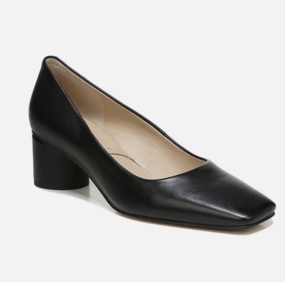 Franco Sarto Piper Black Leather Pumps